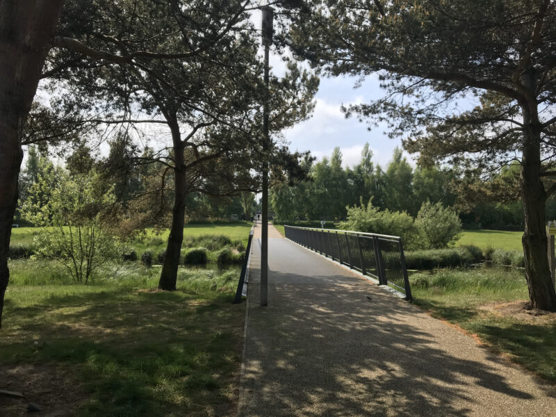 Image of Forthquarter Park with a view over the bridge